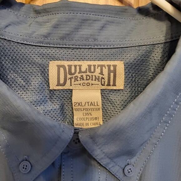 Duluth Trading Co  Men's short sleeve  blue   size 2XL Tall - Picture 5 of 8